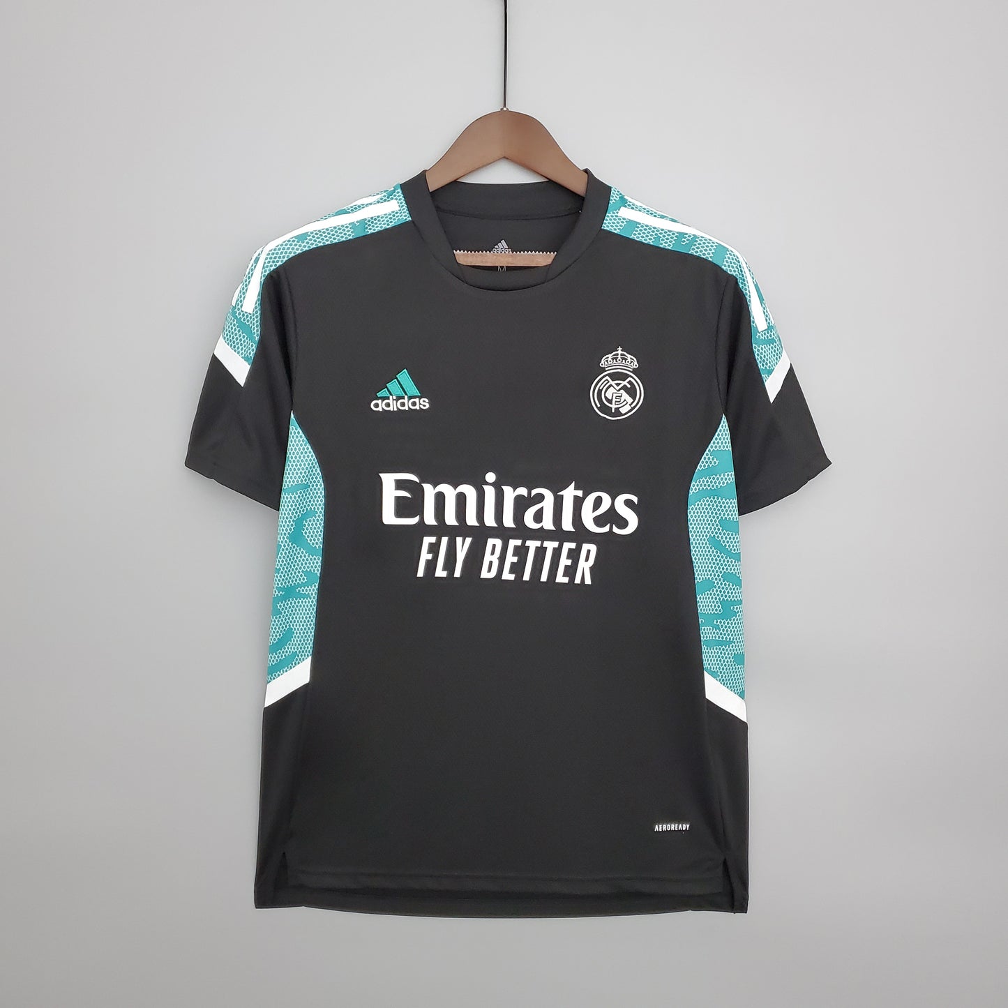 21/22 Real Madrid Training Uniform Black Green Jersey