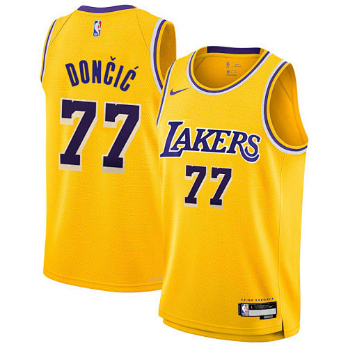 23rd Season Lakers Away Yellow No. 77 Doncic