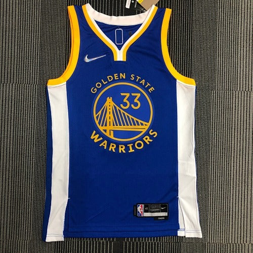 75th Anniversary Warriors V-Neck Blue No. 33 Wiseman