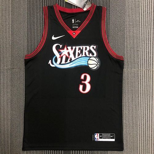 76ers Meteor Retro Black No. 3 Allen Iverson