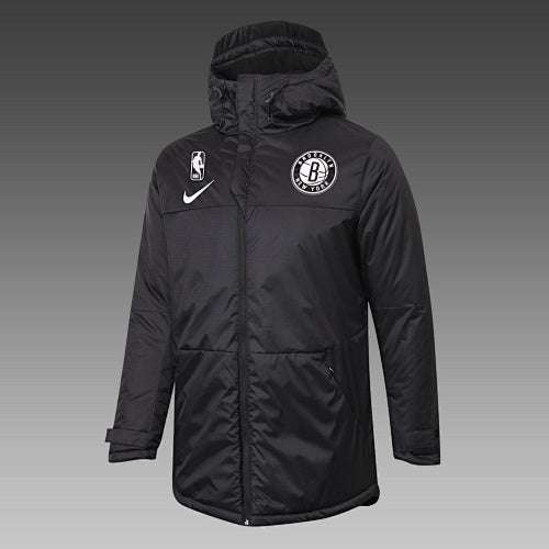 H0055# NBA Nets black cotton coat