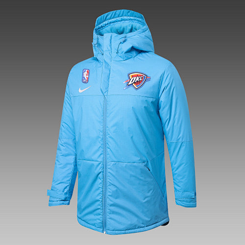 H0071# NBA Knicks light blue cotton jacket