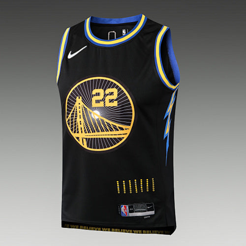 L063#NBA2223 Warriors Black No. 22 (Hot Pressed Model)