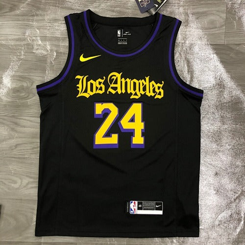 Lakers crew neck Black Latin No. 24 Kobe Bryant