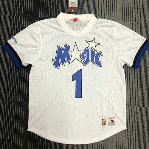 Mitchellness Magic Team White No. 1 Tracy McGrady Retro Mesh Short Sleeve