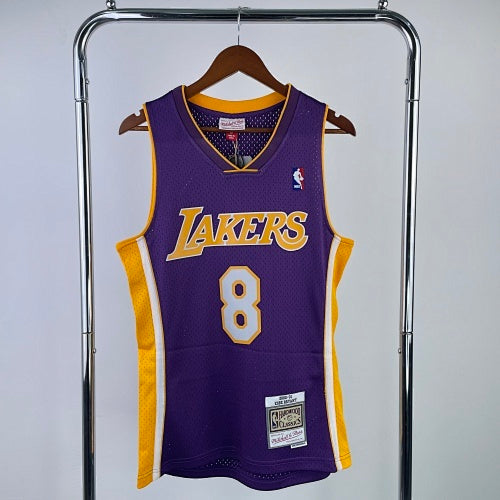 MN hot-pressed retro jersey: SW Lakers 00/01 season V-neck purple No. 8 Kobe Bryant