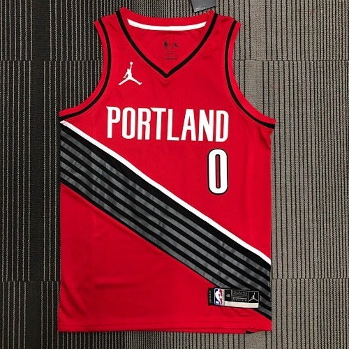 Trail Blazers Red (JORDAN) No. 0 Lillard