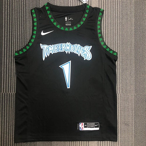 18th Season Retro Timberwolves Black No. 1 Edwards