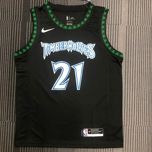 18th Season Retro Timberwolves Black No. 21 Garnett