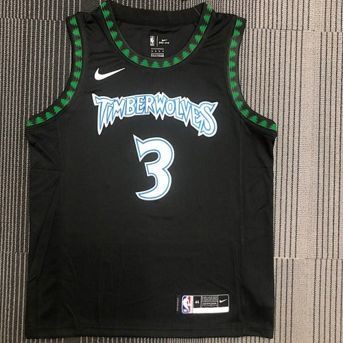 18th Season Retro Timberwolves Black No. 3 Marbury
