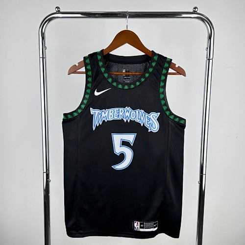 18th Season Retro Timberwolves Black No. 5 Edwards