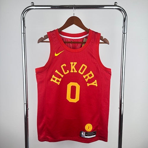 19th Season Pacers Retro Red No. 0 Haliburton