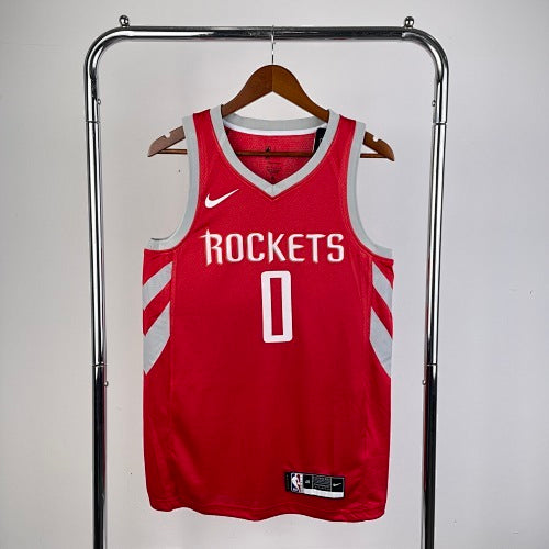 19th season Rockets away game Red No. 0 Westbrook
