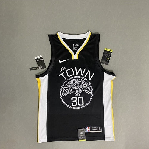 19th Season Warriors Black V-Neck City Edition No. 30 Curry
