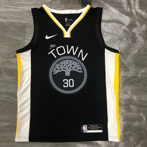 19th Season Warriors Black V-Neck City Edition No. 30 Curry