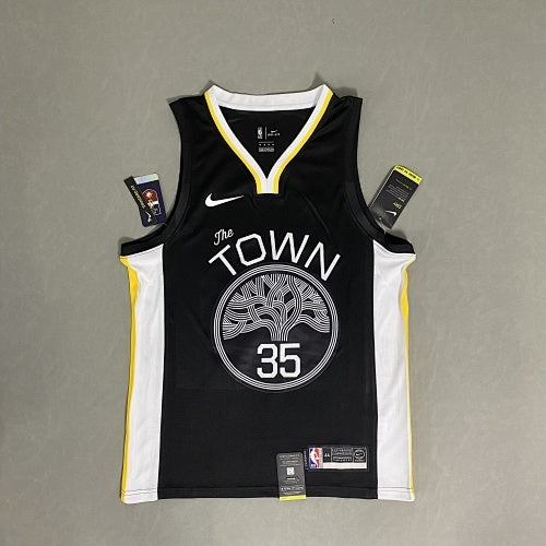19th season Warriors Black V-neck City Edition No. 35 Durant