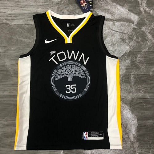 19th season Warriors Black V-neck City Edition No. 35 Durant