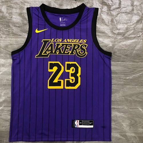 2018 Lakers Purple Stripes Limited No. 23 James