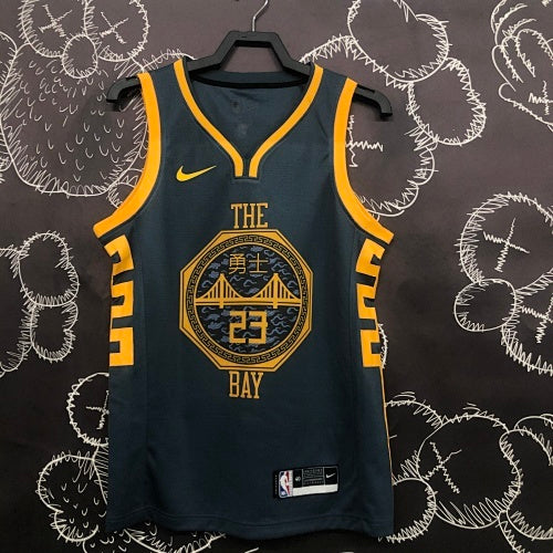 2018 Warriors Gray No. 23 Green