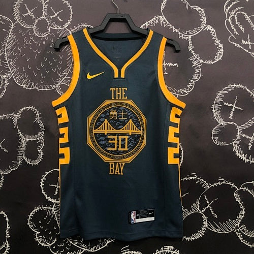 2018 Warriors Gray No. 30 Curry