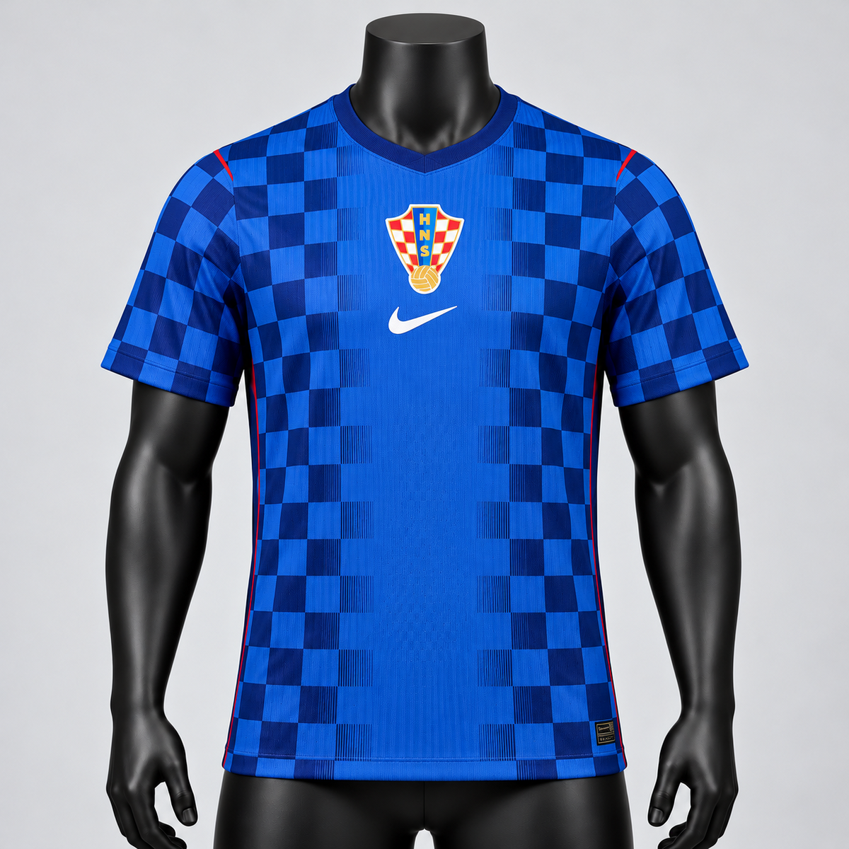 2026 Croatia World Cup Away Jersey on black mannequin, front view