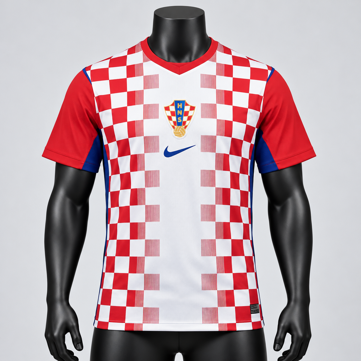 2026 Croatia World Cup Home Jersey on black mannequin, front view
