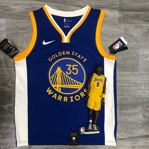 20th season Warriors V-neck blue No. 35 Durant