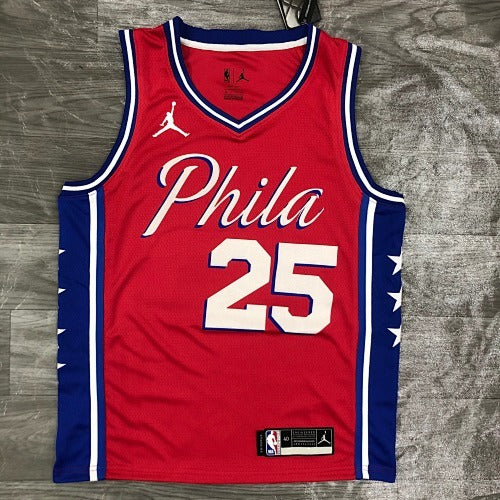 21st Season 76ers Jordan Theme Red No. 25 Simmons