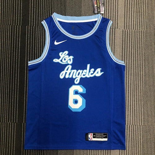 21st season Lakers retro blue No. 6 James