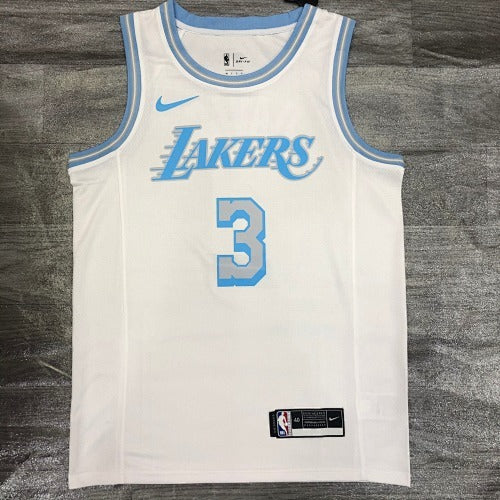 21st Season Lakers Round Neck Retro Limited Edition White No. 3 Davis