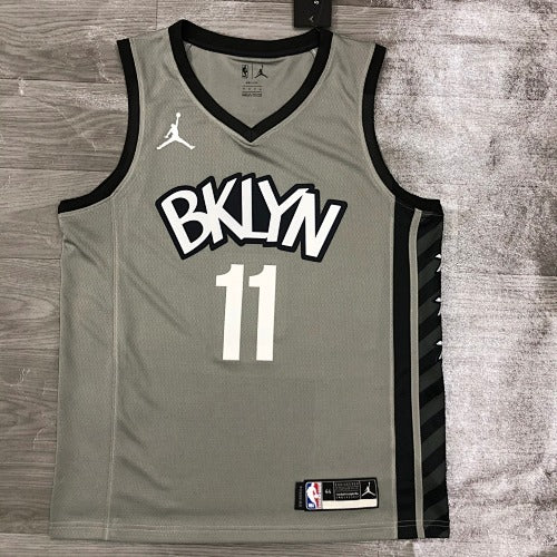 21st season Nets JORDAN themed gray jersey No. 11 Irving