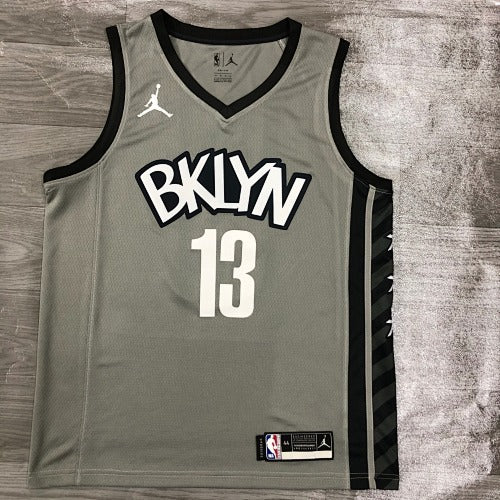 21st season Nets JORDAN themed gray jersey No. 13 Harden