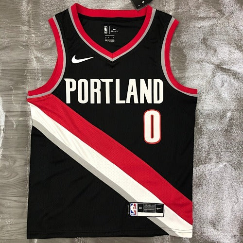 21st Season Trail Blazers Black No. 0 Lillard