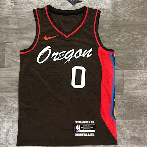 21st Season Trail Blazers City Edition Brown No. 0 Lillard