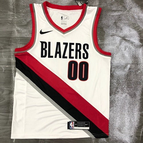 21st Season Trail Blazers Home White No. 00 Anthony