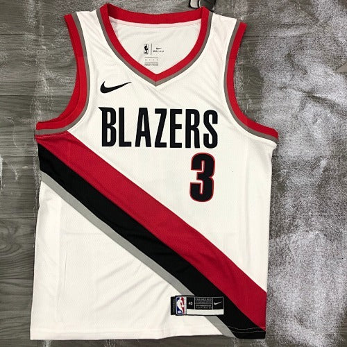 21st Season Trail Blazers Home White No. 3 McCollum