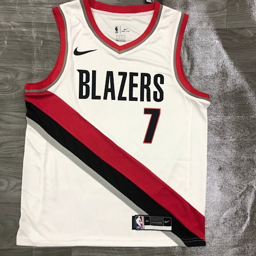 21st Season Trail Blazers Home White No. 7 Roy
