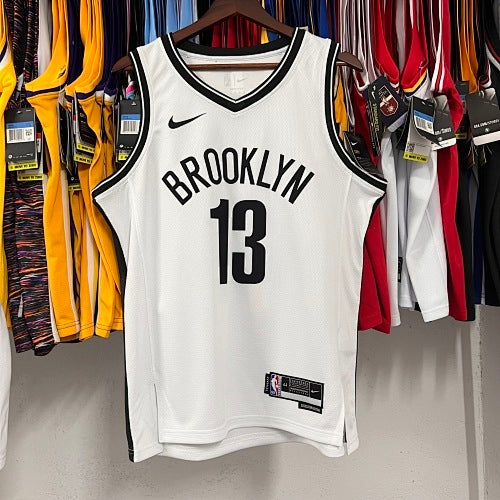 23 season Nets away game white No. 13 Harden