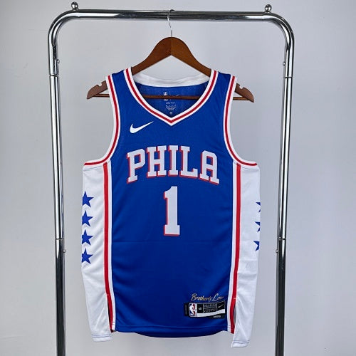 23rd season 76ers V-neck blue No. 1 Harden