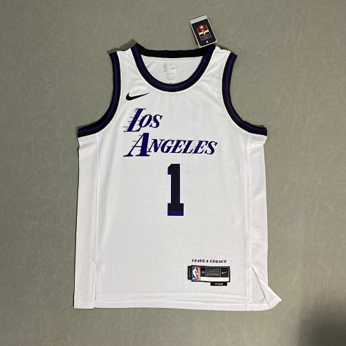 23rd Season Lakers City Edition White No. 1 Russell