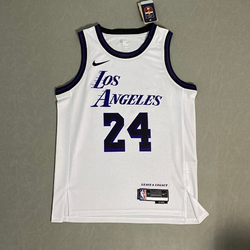 23rd Season Lakers City Edition White No. 24 Kobe Bryant