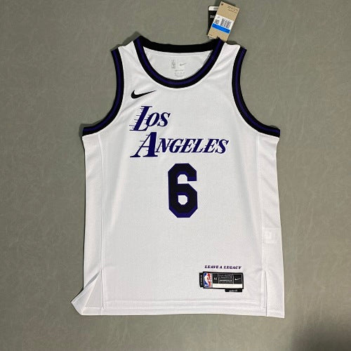 23rd Season Lakers City Edition White No. 6 James