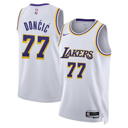 23rd Season Lakers Home White No. 77 Doncic