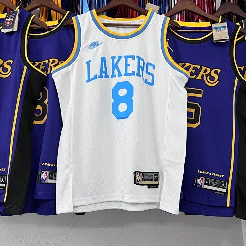 23rd Season Lakers Retro White No. 8 Kobe Bryant