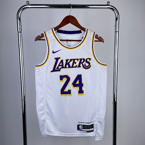 23rd Season Lakers Round Neck White No. 24 Kobe Bryant