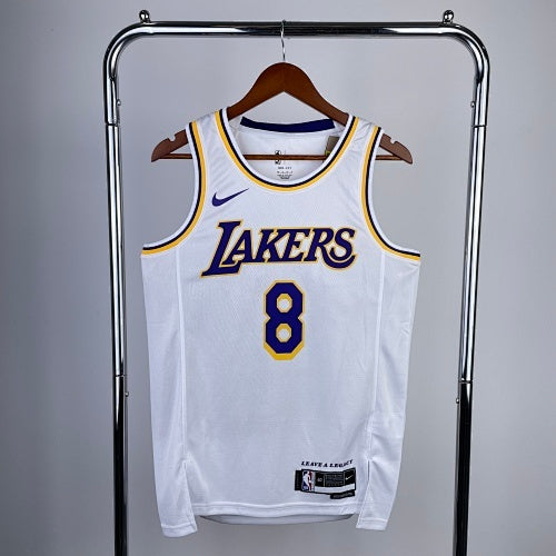 23rd Season Lakers Round Neck White No. 8 Kobe Bryant