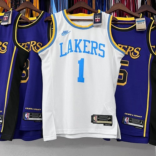 23rd Season Lakers Vintage White No. 1 Russell