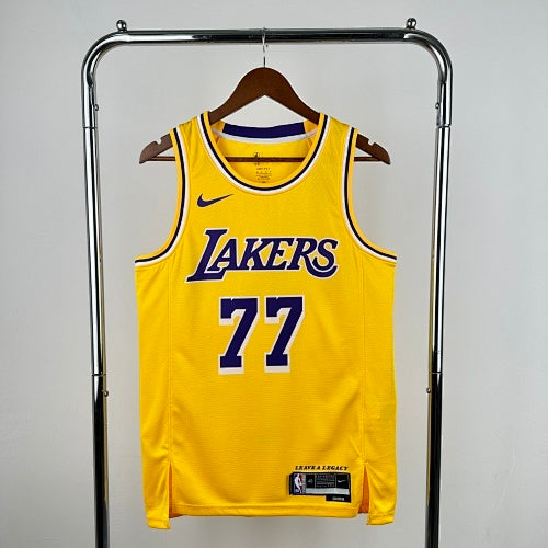 23rd Season Lakers Yellow No. 77 Doncic