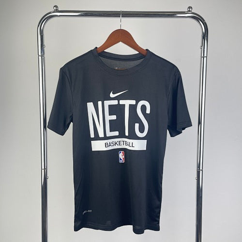 23rd season Nets black training quick-drying T-shirt short sleeves