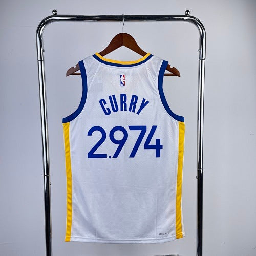 23rd Season Warriors V-neck White No. 2974 Curry